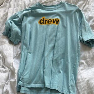 DREW Men's Light Blue Tee with Yellow Logo